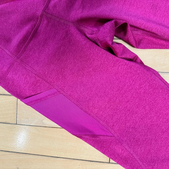 OLD NAVY Active Mesh Panel Pink Heathered Leggings with Pockets size XS - Picture 3 of 8